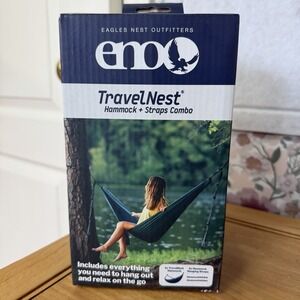 ENO TravelNest Hammock & Straps Combo Portable Hiking Camping Hammock Colorful